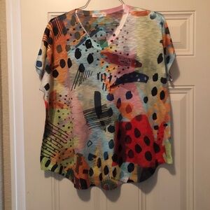 Short sleeved, XL,  multi color Jess and Jane top